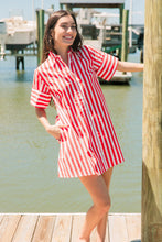 Load image into Gallery viewer, Dock Dress, Red Stripes