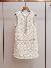 Load image into Gallery viewer, Beaded Lace Tweed Sleeveless Dress