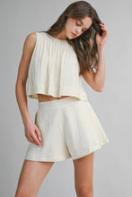 Load image into Gallery viewer, Sleeveless Pleated Crop Top And Shorts Set