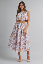 Load image into Gallery viewer, Purple Halter Crop Top Midi Skirt Set