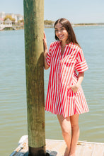 Load image into Gallery viewer, Dock Dress, Red Stripes