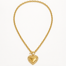 Load image into Gallery viewer, Golden Heart Toggle Necklace | 18k Gold Plated Stainless Steel
