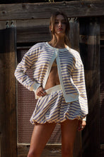 Load image into Gallery viewer, Rib-Trimmed Striped Cardigan