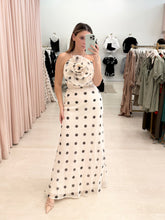 Load image into Gallery viewer, Polka Dot Flower Maxi Dress