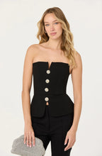 Load image into Gallery viewer, Annemarie Strapless Button Detail Top