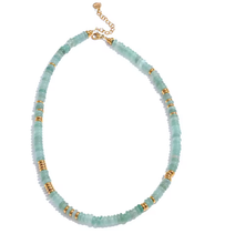 Load image into Gallery viewer, Aqua Stone Beaded Necklace | WATERPROOF