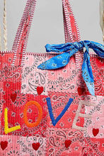 Load image into Gallery viewer, LOVE Quilted Tote Bag