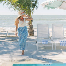 Load image into Gallery viewer, Blue Bay Gingham Tie Sarong