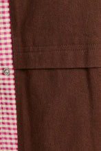 Load image into Gallery viewer, Gingham Contrast Trim Collared Shacket Jacket