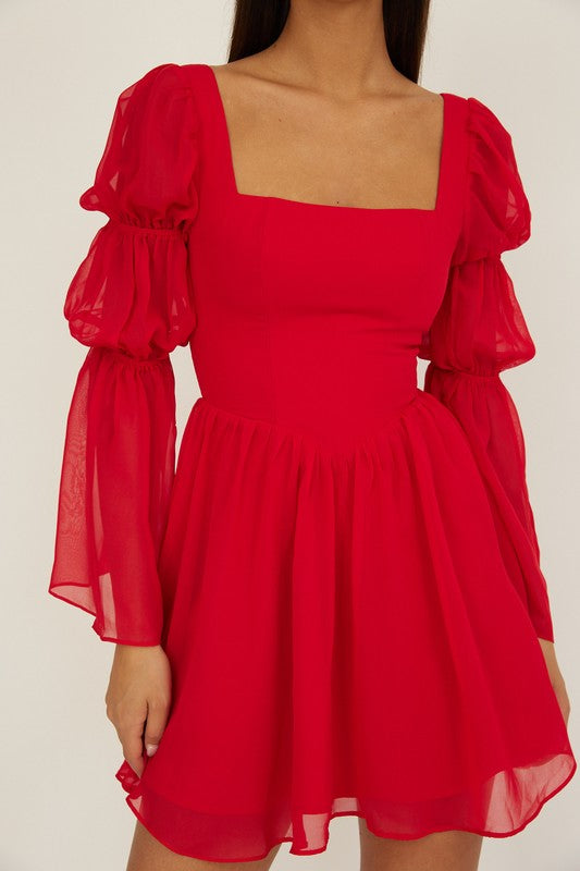 Chiffon Sleeve Mini Dress Mackenzie & Me Chiffon Sleeve Mini Dress Mackenzie & Me