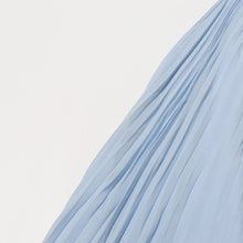 Load image into Gallery viewer, Crystal Trim Pleated Feather Sleeve Maxi Dress