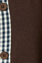 Load image into Gallery viewer, Gingham Trim Knit Cardigan Sweater