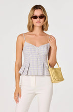 Load image into Gallery viewer, Lesly Gingham Pleated Bustier Top