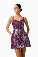 Load image into Gallery viewer, Verdita Sequin Mini Dress in Burgundy