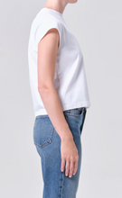 Load image into Gallery viewer, Bryce Long Line Cap Sleeve Tee in White