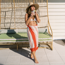 Load image into Gallery viewer, Cherry Pinstripe Sarong