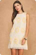 Load image into Gallery viewer, Medallion Crochet Sleeveless Mini Dress