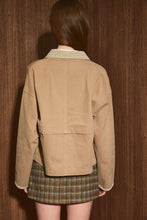 Load image into Gallery viewer, Gingham Contrast Trim Collared Shacket Jacket