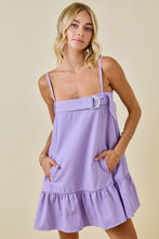 Load image into Gallery viewer, Drop Waist Denim Mini Dress W/ Contrast Stitching