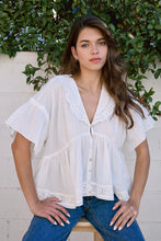 Load image into Gallery viewer, Embroidered Airy Collar Blouse