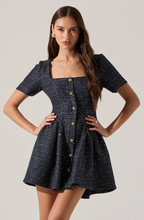 Load image into Gallery viewer, Janel Tweed Mini Skater Dress