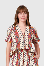 Load image into Gallery viewer, Merritt Top, Crimson Mosaic