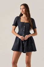 Load image into Gallery viewer, Janel Tweed Mini Skater Dress