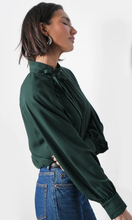 Load image into Gallery viewer, Liv Mock Neck Tie Blouse
