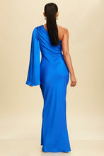 Load image into Gallery viewer, One Shoulder Flutter Sleeve Gown
