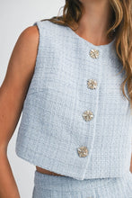 Load image into Gallery viewer, Sleeveless Tweed Crop Top And Midi Skirt Set
