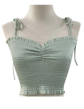 Load image into Gallery viewer, Pistachio Silky Smocked Tank Skirt Set
