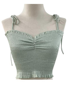 Pistachio Silky Smocked Tank Skirt Set