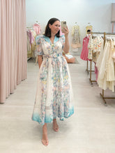 Load image into Gallery viewer, Collared Multi Color Belted Midi
