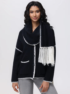 Tierny Boucle Coat with Scarf