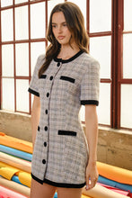 Load image into Gallery viewer, Boucle Button Down Aline Mini Dress
