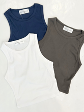 Load image into Gallery viewer, Round Neck Ribbed Tank
