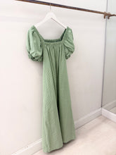 Load image into Gallery viewer, Apple Green Gingham Puff Sleeve Midi Dress
