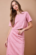 Load image into Gallery viewer, Cropped Faux Suede Panel Top
