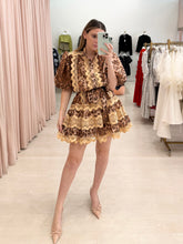 Load image into Gallery viewer, Leopard Ric Rac Mini Dress
