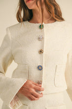 Load image into Gallery viewer, Tweed Jewel Button Crop Jacket and Skirt Set
