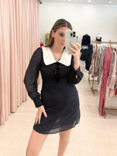 Load image into Gallery viewer, Polka Dot Print Dress with Frill Collar
