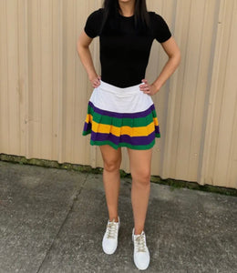 Pleated Mardi Gras Skort