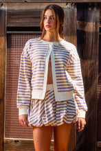 Load image into Gallery viewer, Rib-Trimmed Striped Cardigan
