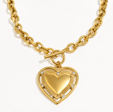 Load image into Gallery viewer, Golden Heart Toggle Necklace | 18k Gold Plated Stainless Steel
