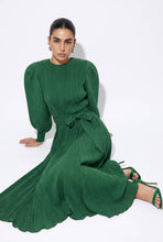 Load image into Gallery viewer, Plisse Lantern Sleeve Midi Dress

