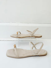 Load image into Gallery viewer, Ivory Wrap Sandal with Gold Hardware
