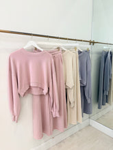 Load image into Gallery viewer, Matching Rib Sweatshirt and Pant Set
