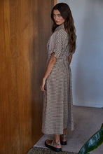 Load image into Gallery viewer, Cotton Gingham Button Down Flare Maxi

