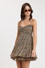 Load image into Gallery viewer, Ditsy Floral Ruched Bust Layered Mini Dress
