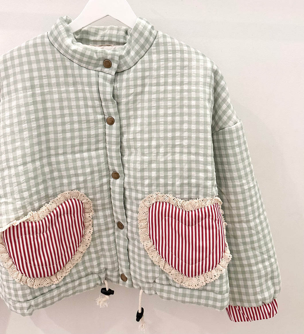 Plaid Heart Pocket Jacket